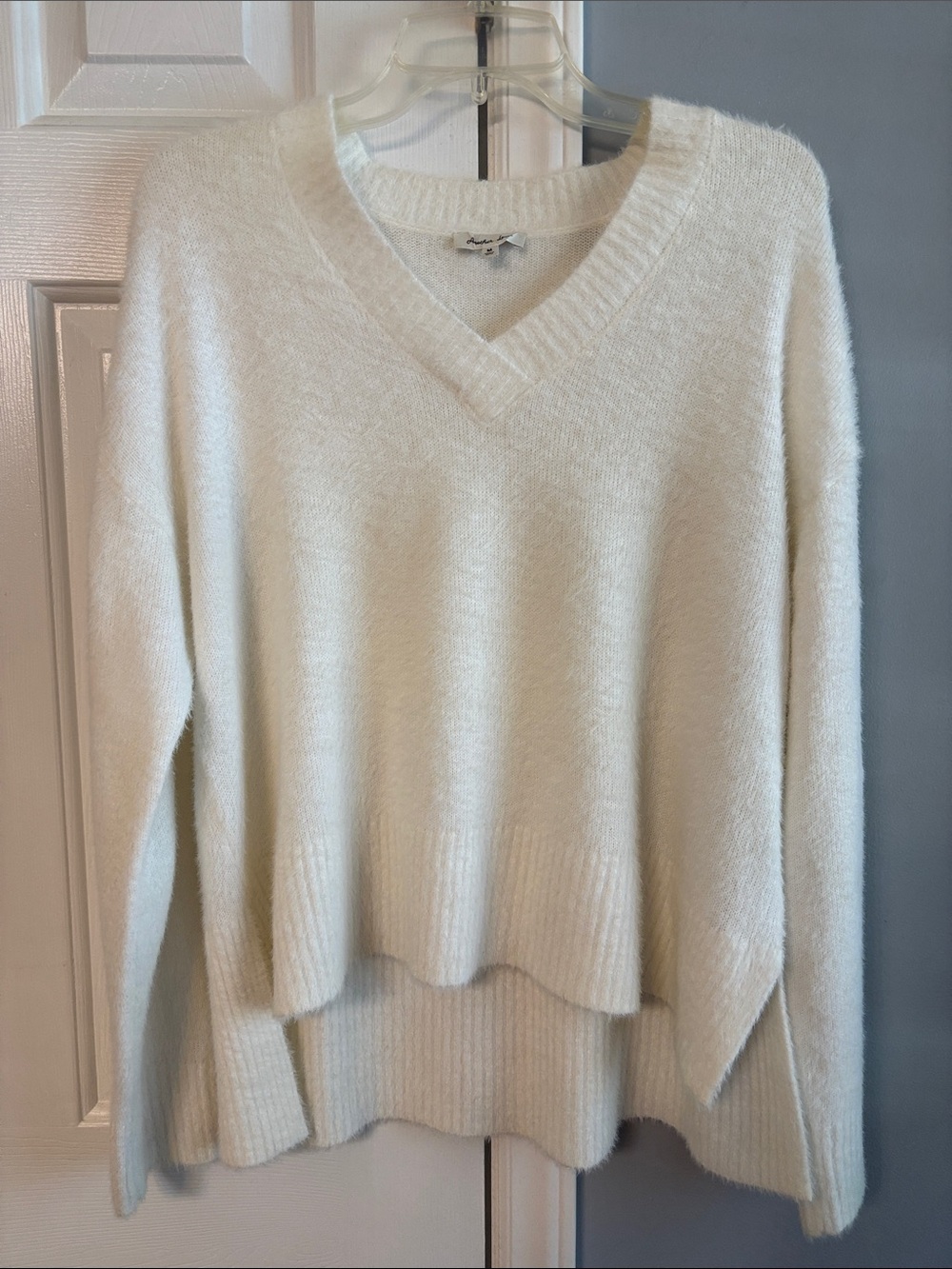 Another Love V-Neck Fuzzy Knit Sweater